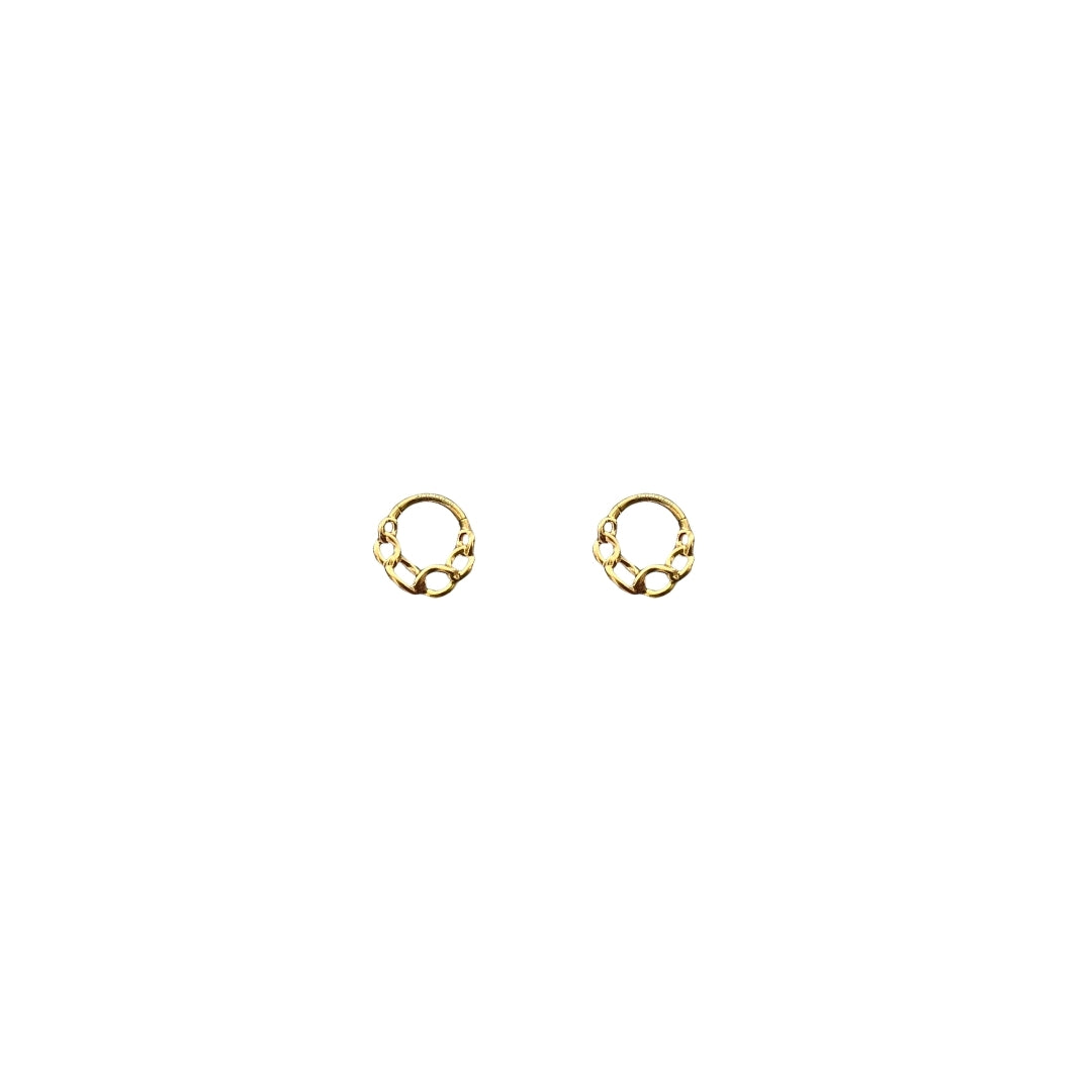 MINI CHAIN CLICKER HOOP SAMPLE - PVD GOLD (PAIR)