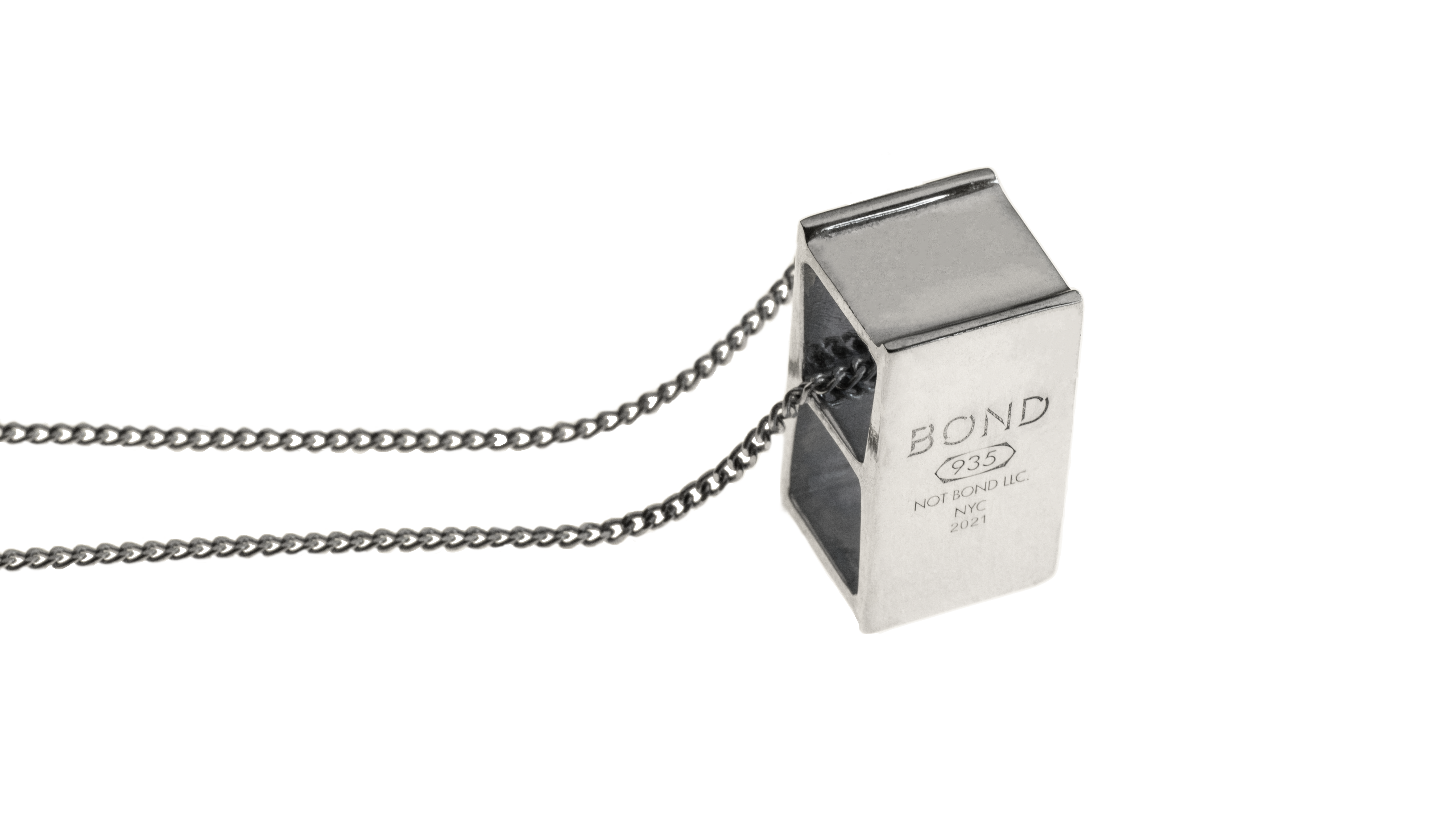 Cinder Block Pendant - 935 Silver