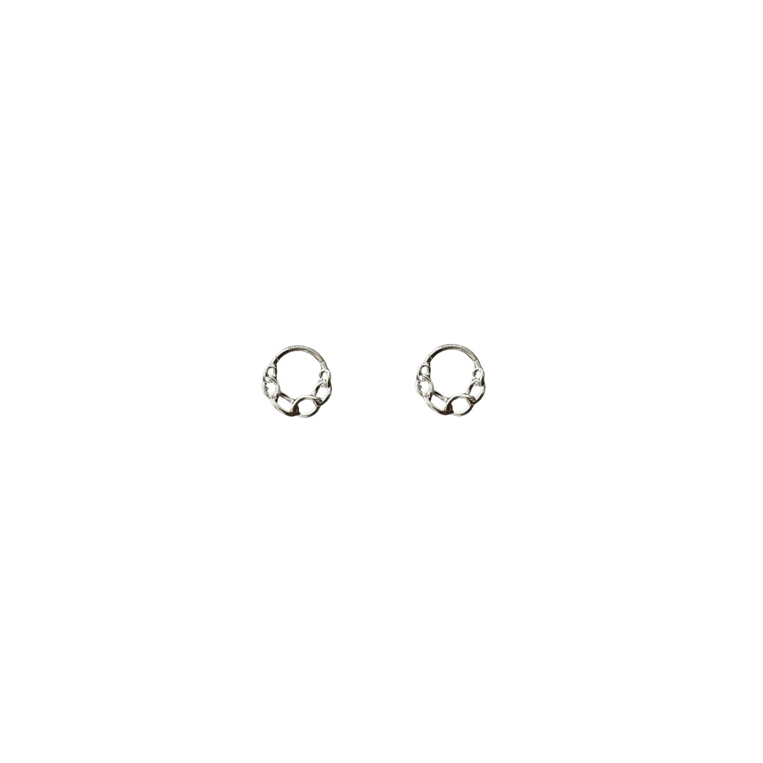 MINI CHAIN CLICKER HOOP SAMPLE - STAINLESS STEEL (PAIR)