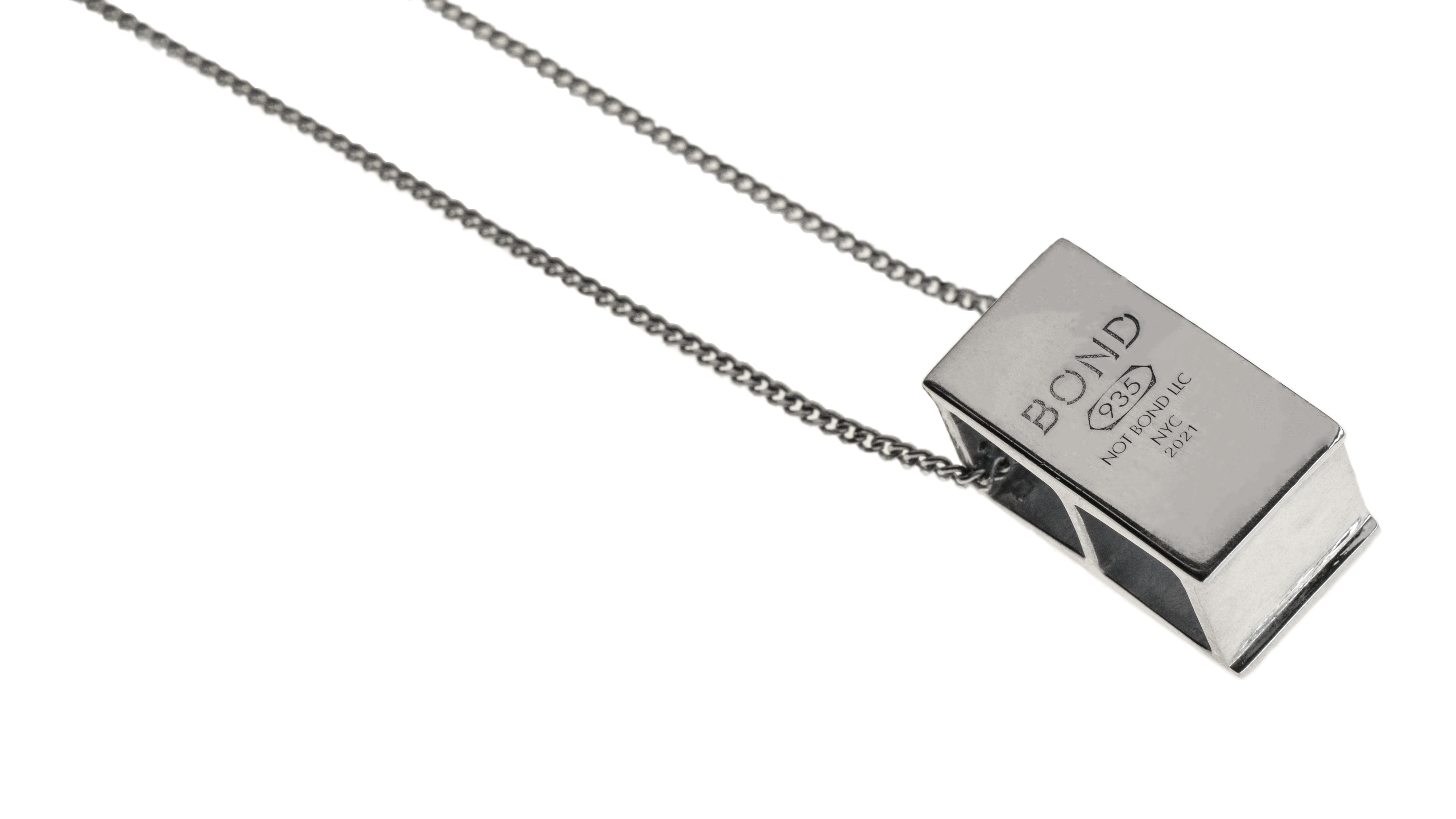 Cinder Block Pendant - 935 Silver