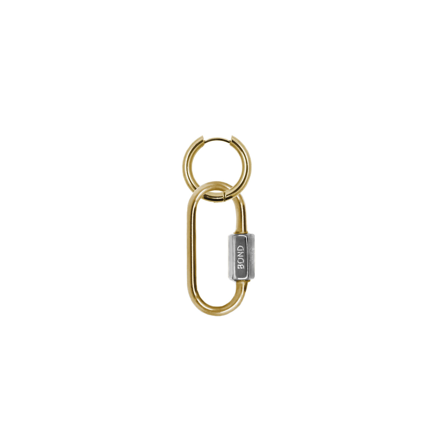 Two-Tone Hex Carabiner Hoop