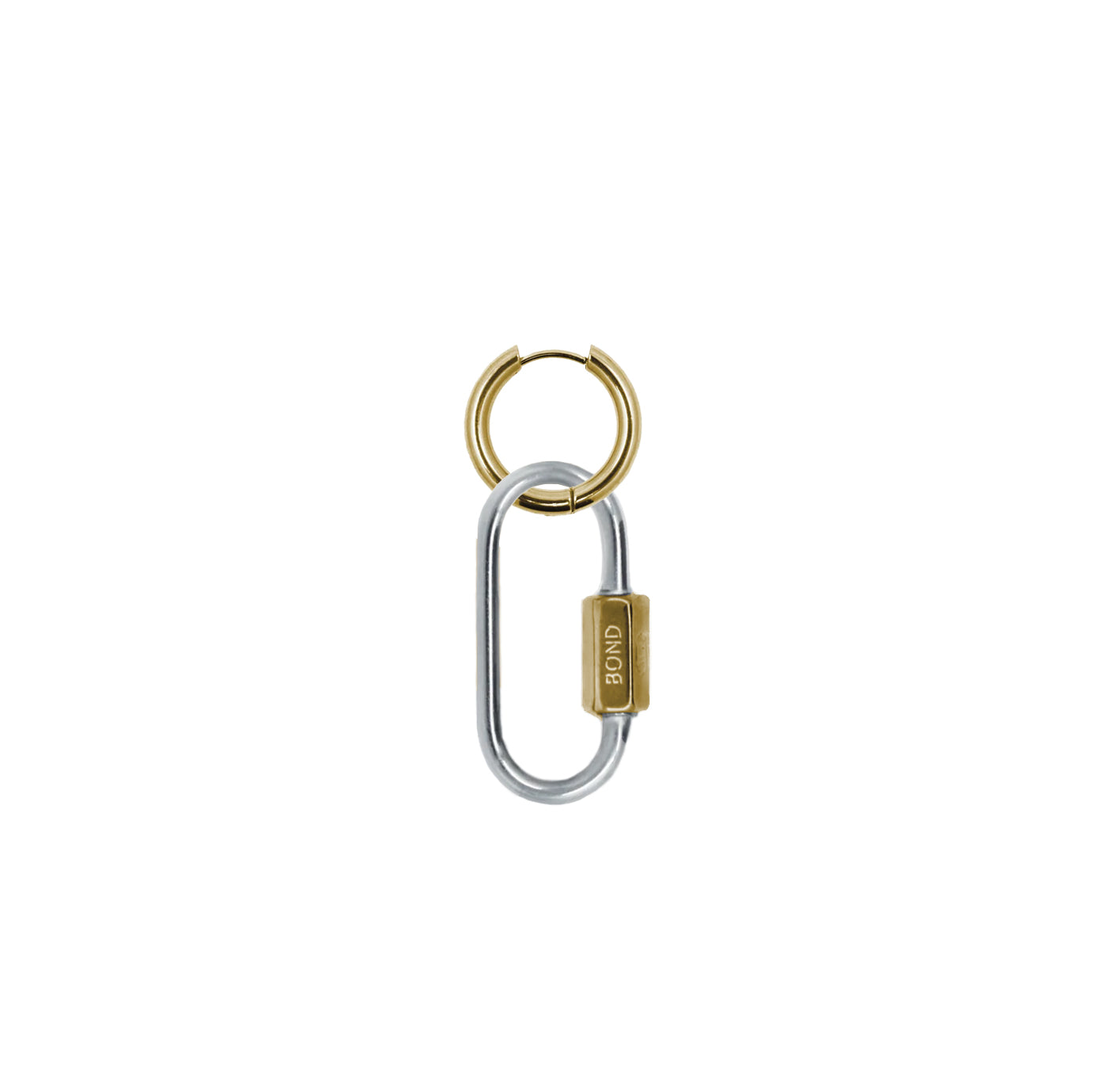 Two-Tone Hex Carabiner Hoop