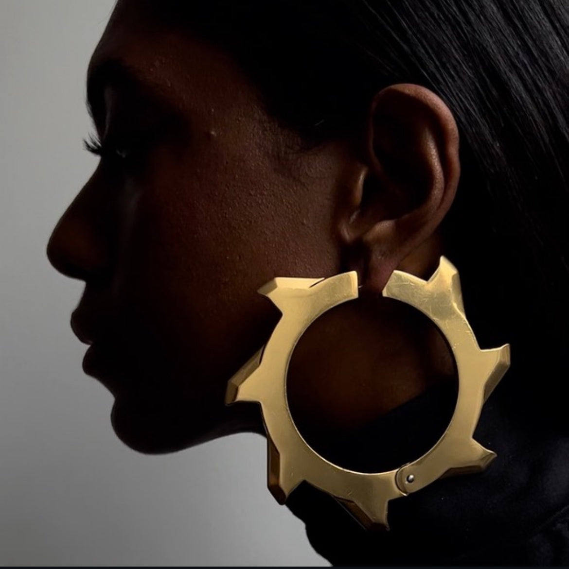 Large Buzzsaw Hoop Earring