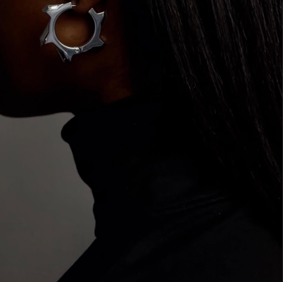 Small Buzzsaw Hoop Earring