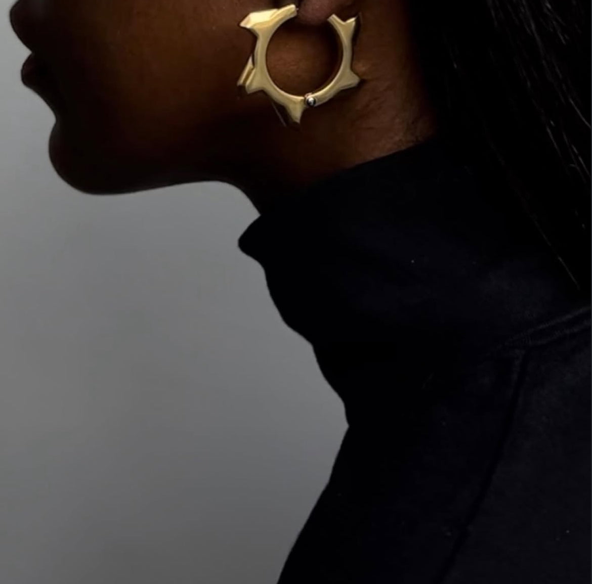 Small Buzzsaw Hoop Earring