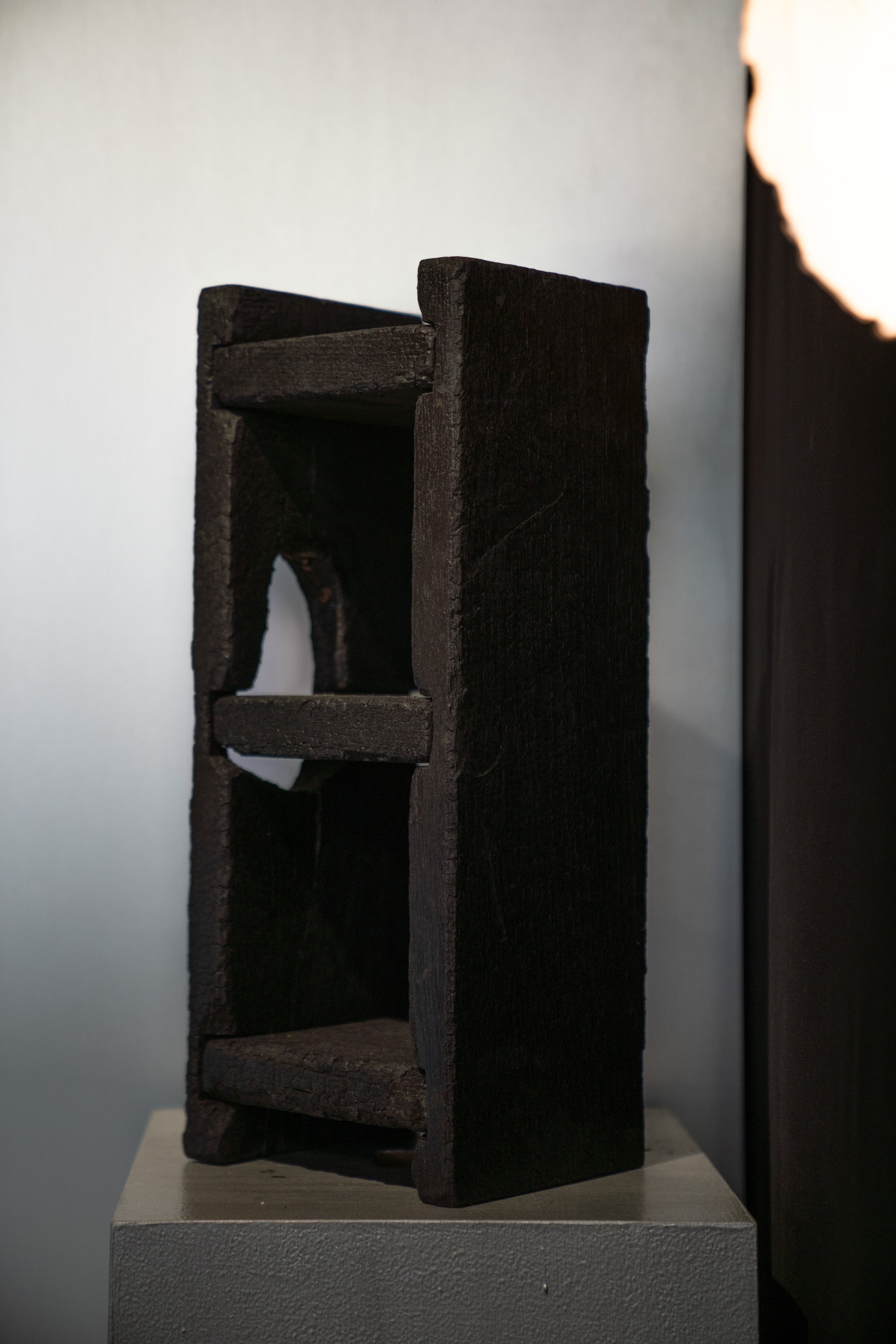 Wood Cinder Block Sculpture