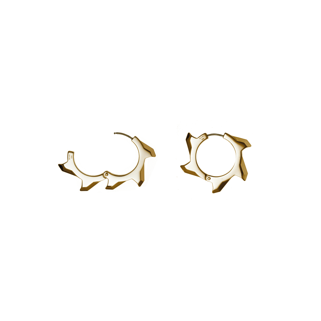 Small Buzzsaw Hoop Earring