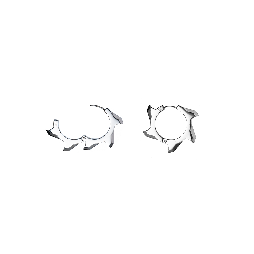 Small Buzzsaw Hoop Earring