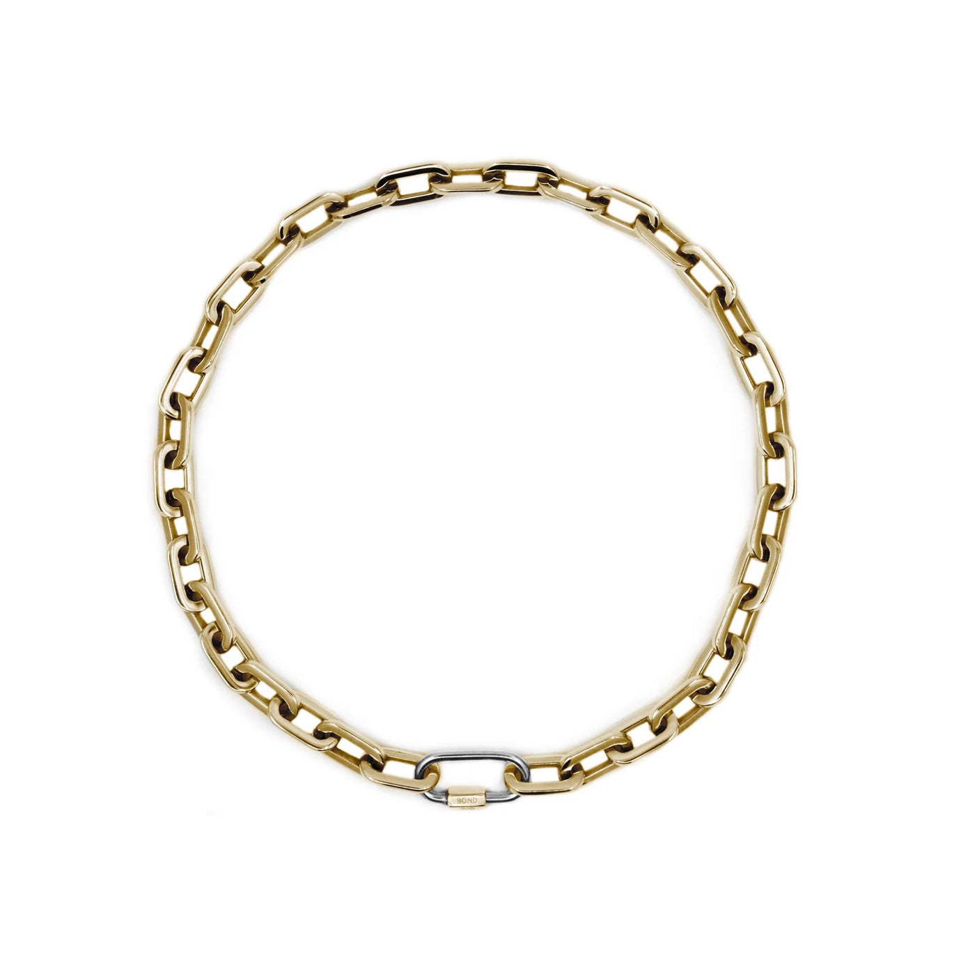 Two-Tone 22" Hex Chain Necklace