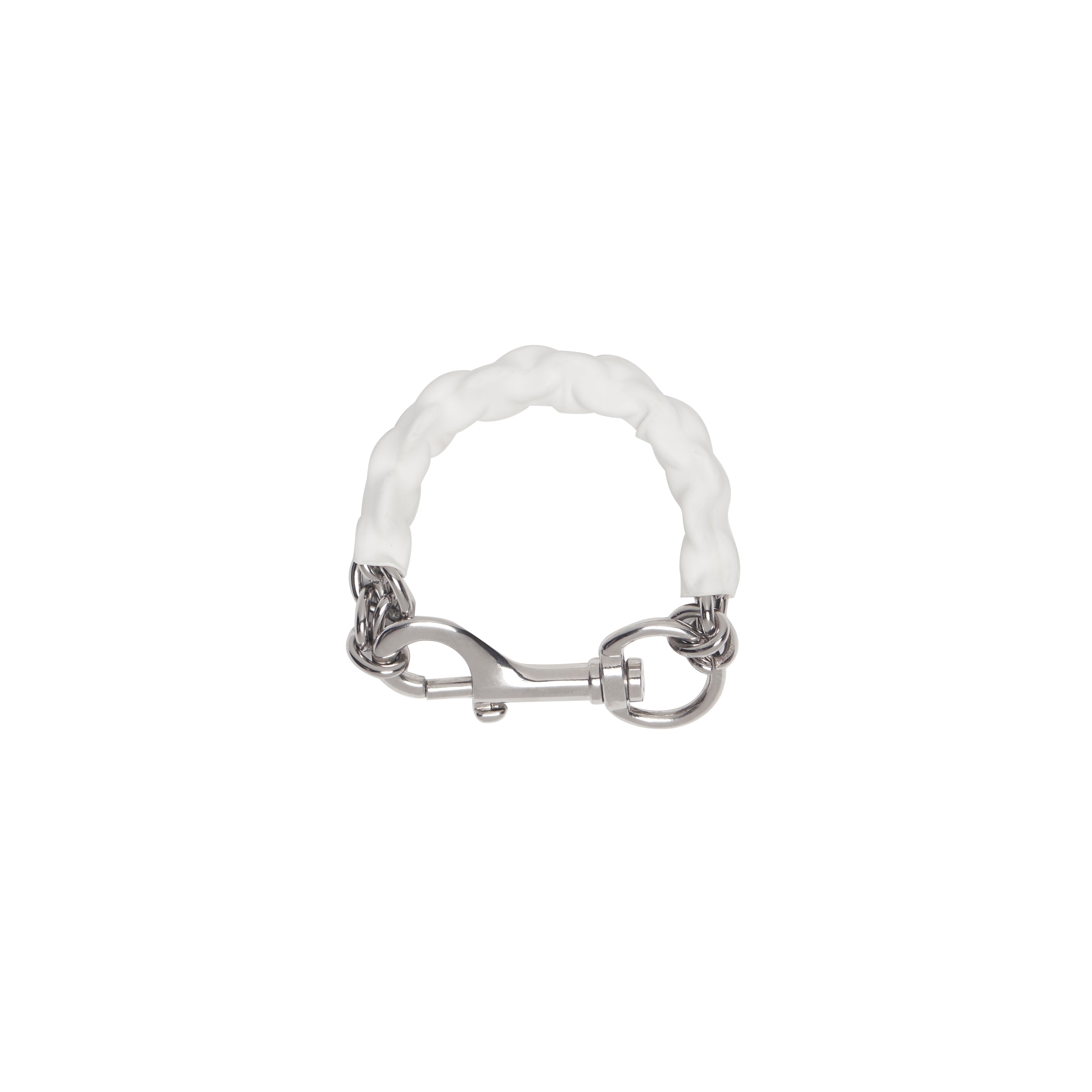 WHITE RUBBER + METAL BRACELET SAMPLE