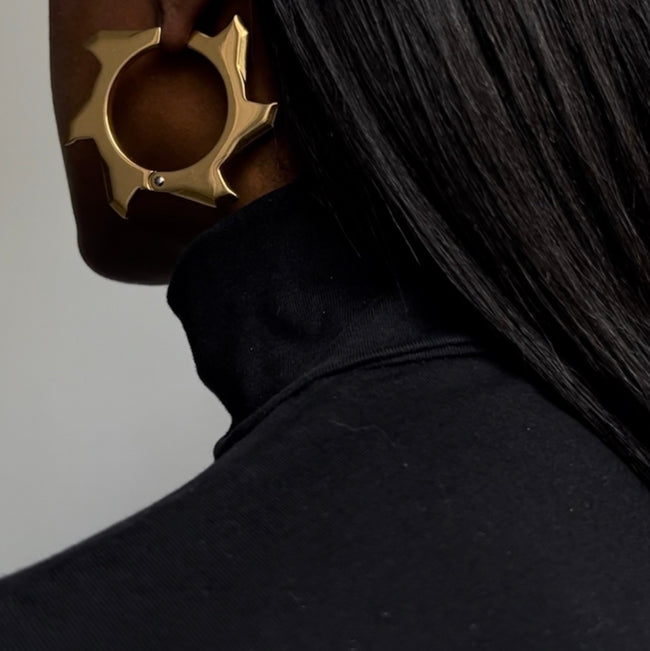 Medium Buzzsaw Hoop Earring