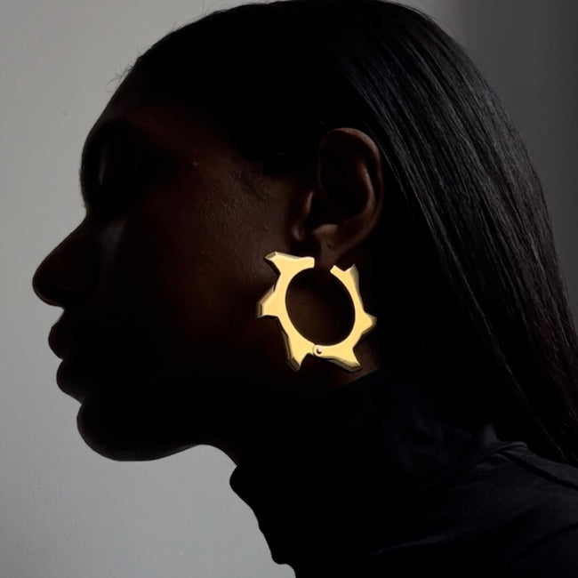 Medium Buzzsaw Hoop Earring
