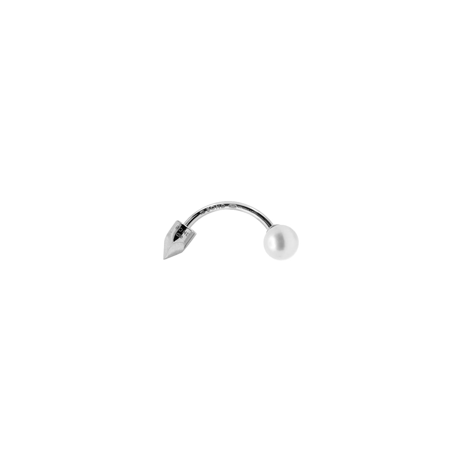 5mm Pearl + 6mm Spike Curved Piercing Earring