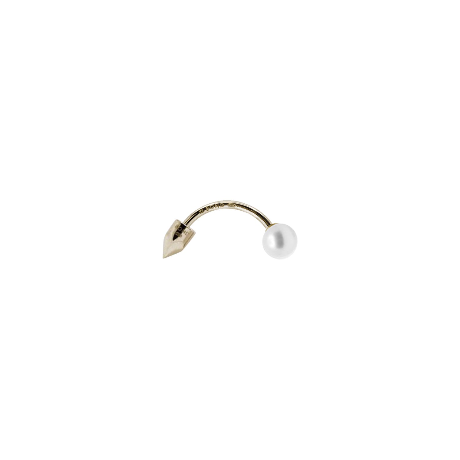 5mm Pearl + 6mm Spike Curved Piercing Earring