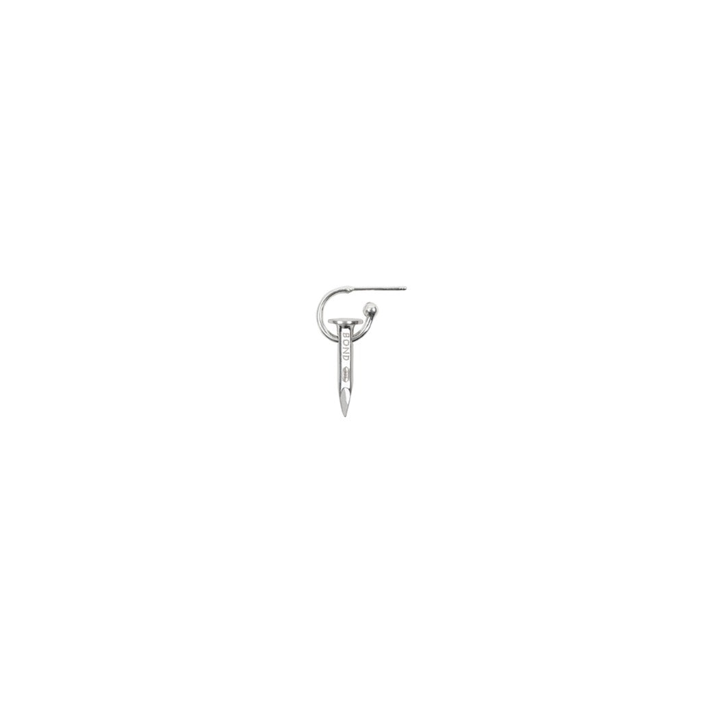 Small Nail Hoop Earrings - 935 Silver