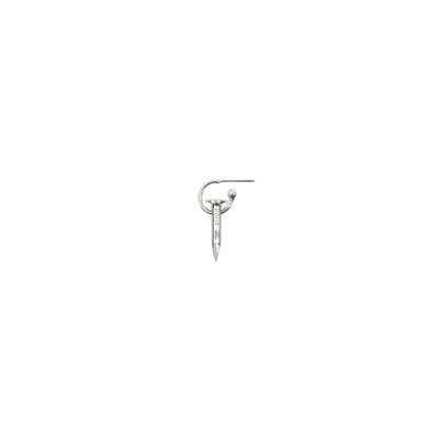 Small Nail Hoop Earring - 935 Silver