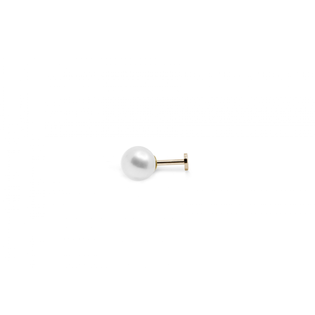 8mm Pearl Flatback Piercing Stud