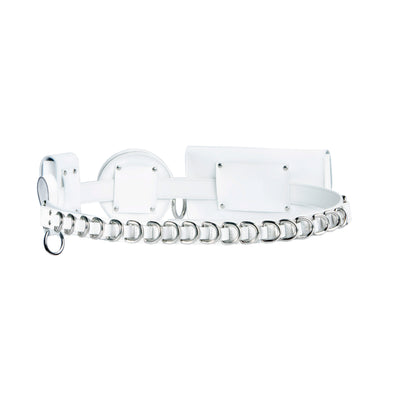 D-Ring 3-Pocket Belt - White