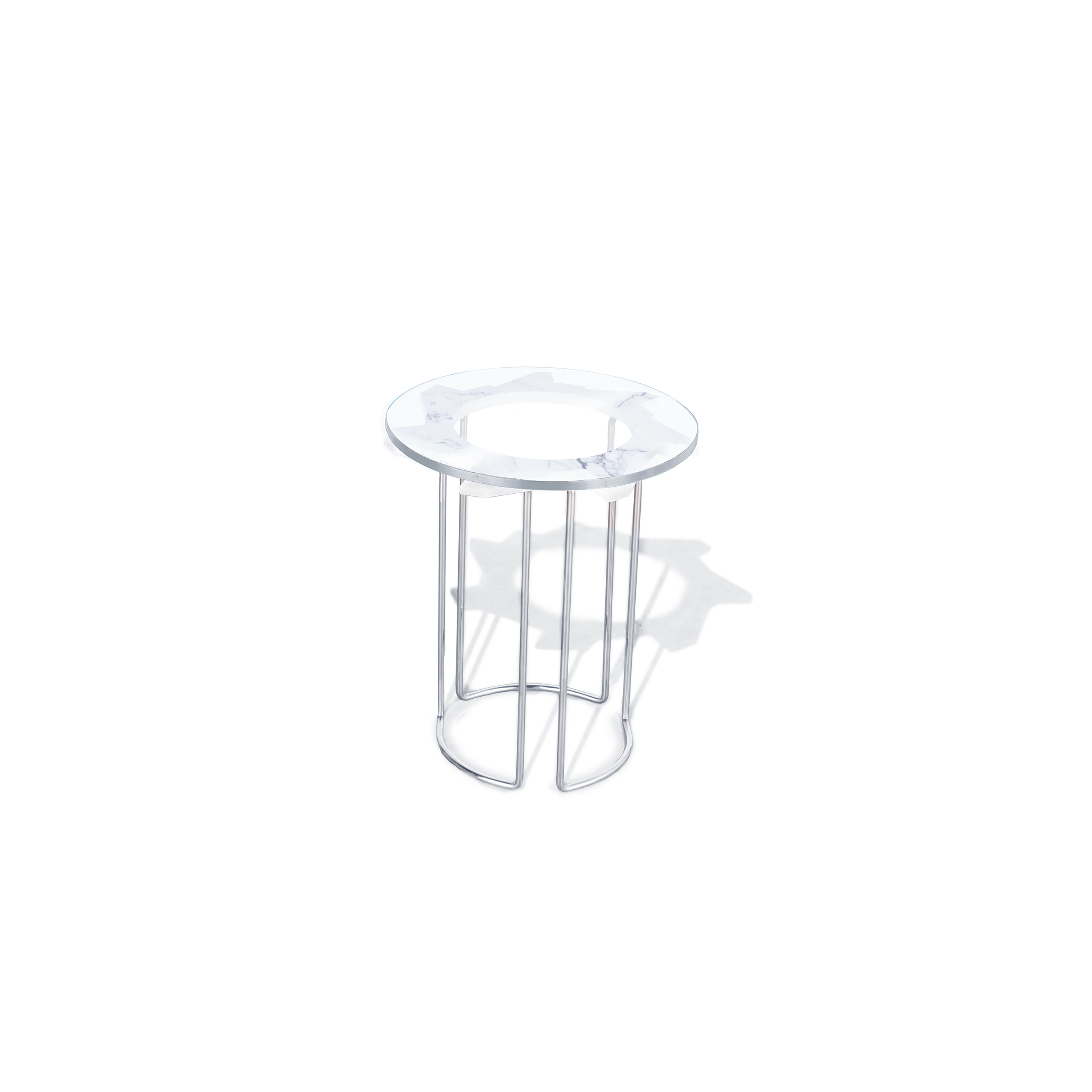 Marble Buzzsaw End Table