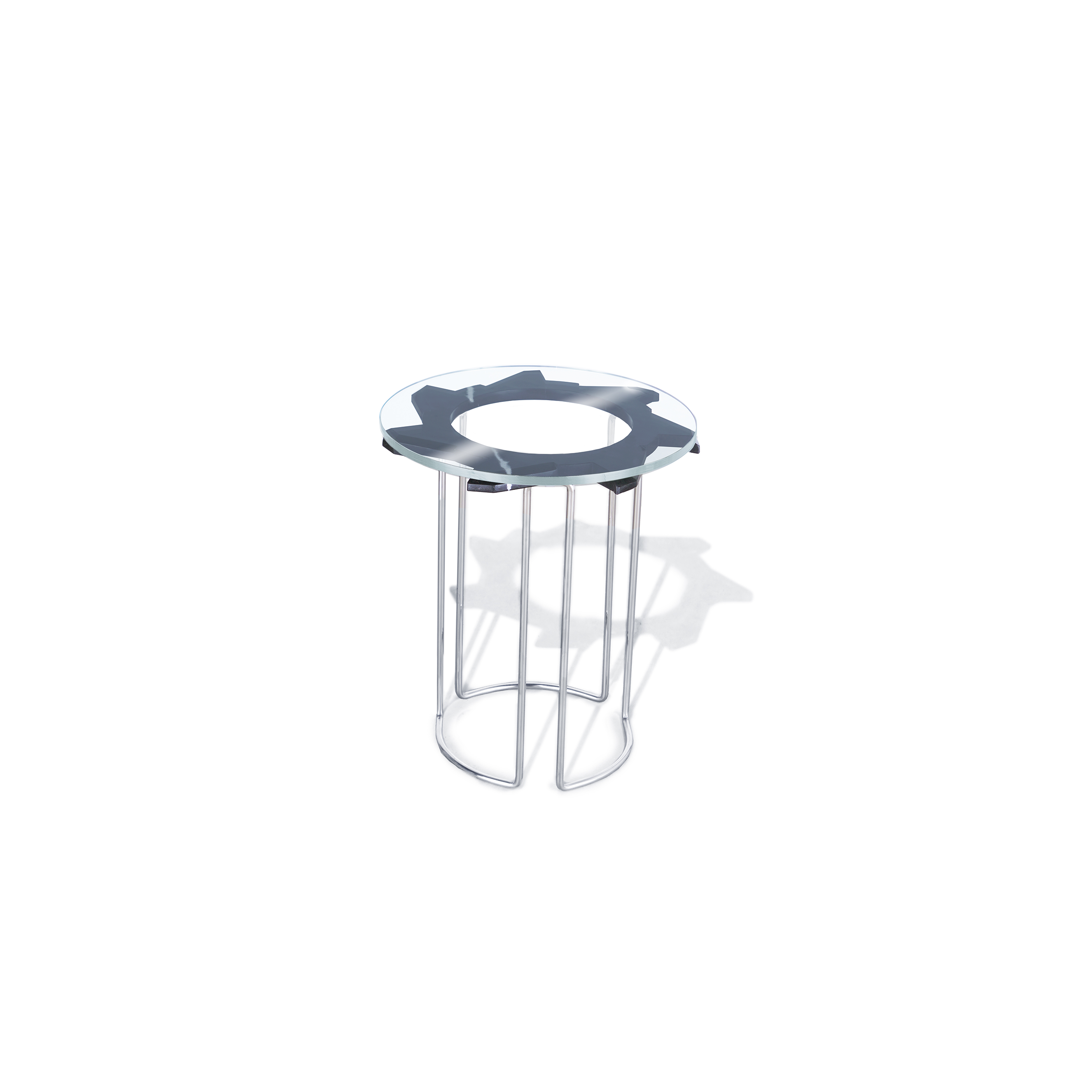 Marble Buzzsaw End Table