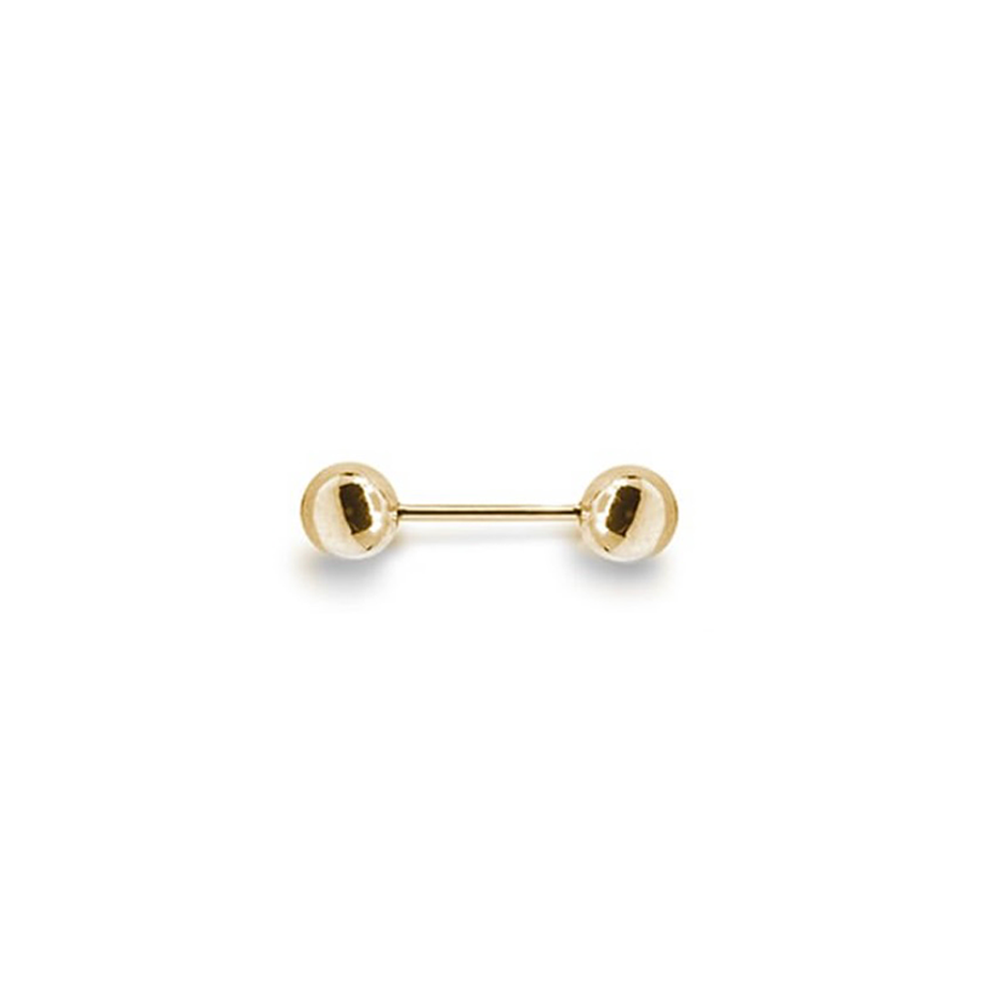 Double 8mm Ball 19mm Piercing Earring