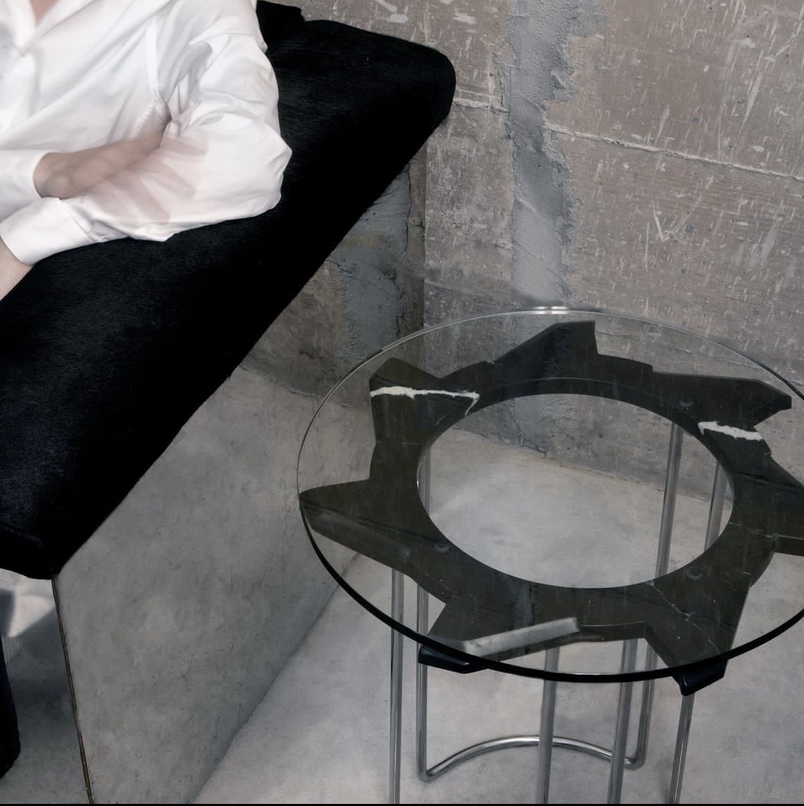 Marble Buzzsaw End Table