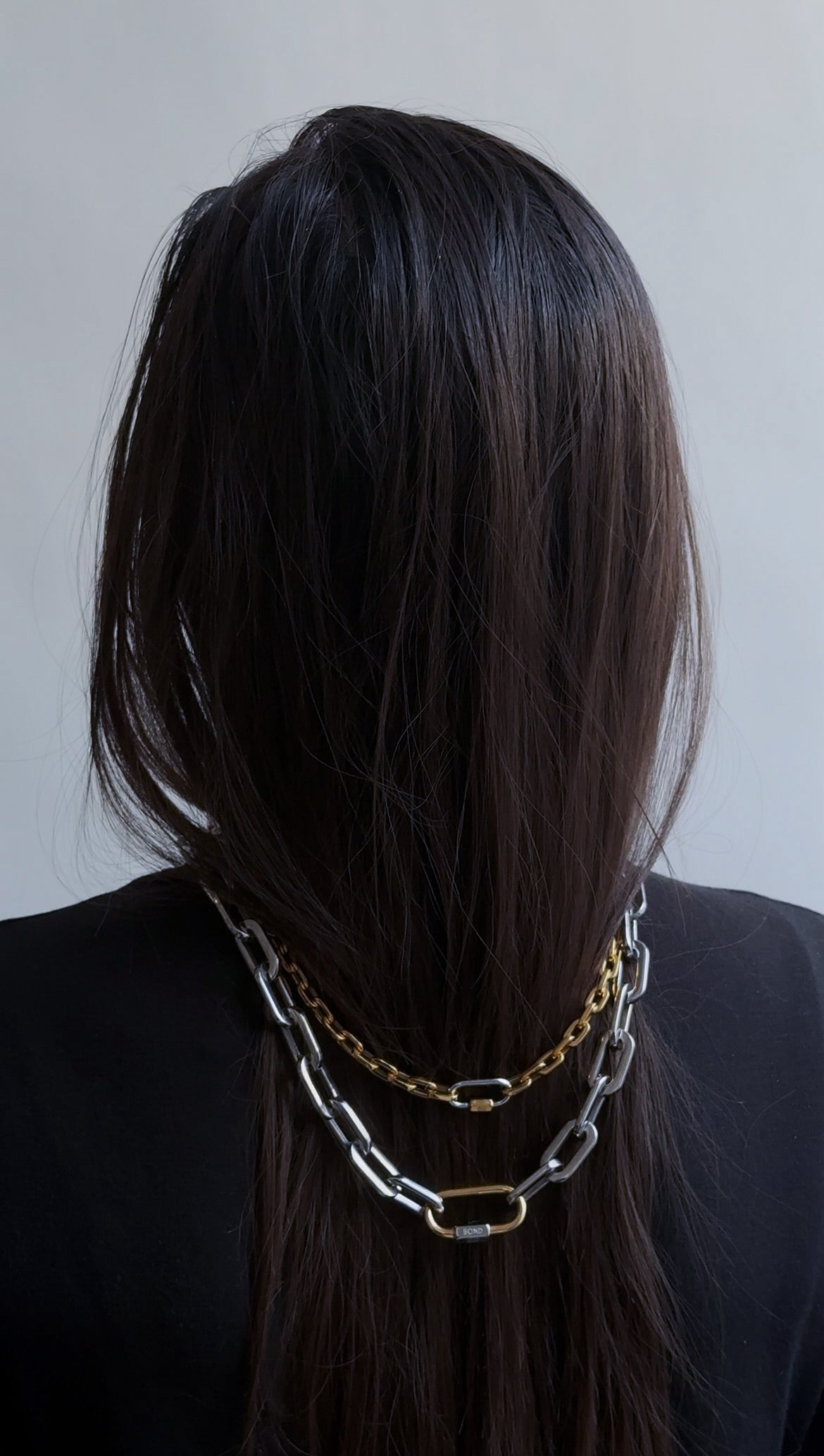 Mini Two-Tone Hex Chain Necklace