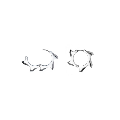 Small Buzzsaw Hoop Earring