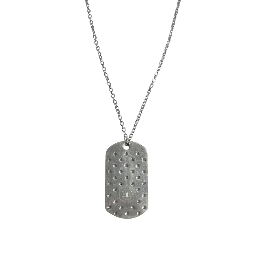 PERFORATED DOG TAG NECKLACE - 935 SILVER SAMPLE